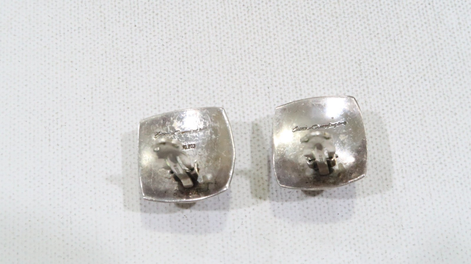 Rare Susan Cummings sterling lion endangered species Africa 925 clip on earrings