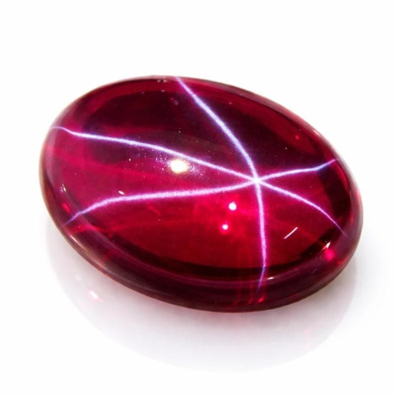 34Ct Natural 6 Rays Star Ruby Gemstone Cabochon cut Certified Burma Star Ruby