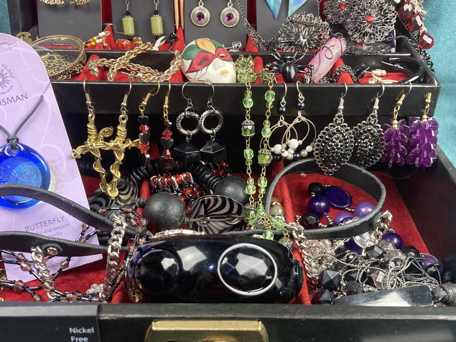 50Lot Gothic Inspired Costume Jewelry Romance Goth Earring Emo & Jewelry Box