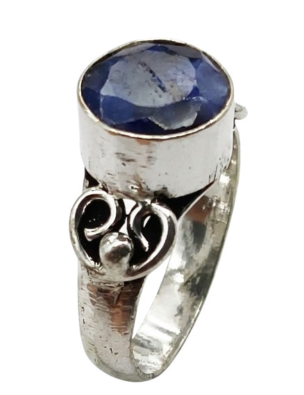Blue Sapphire Natural Gemstone Silver Plated Ring US Size-6.75 A 824