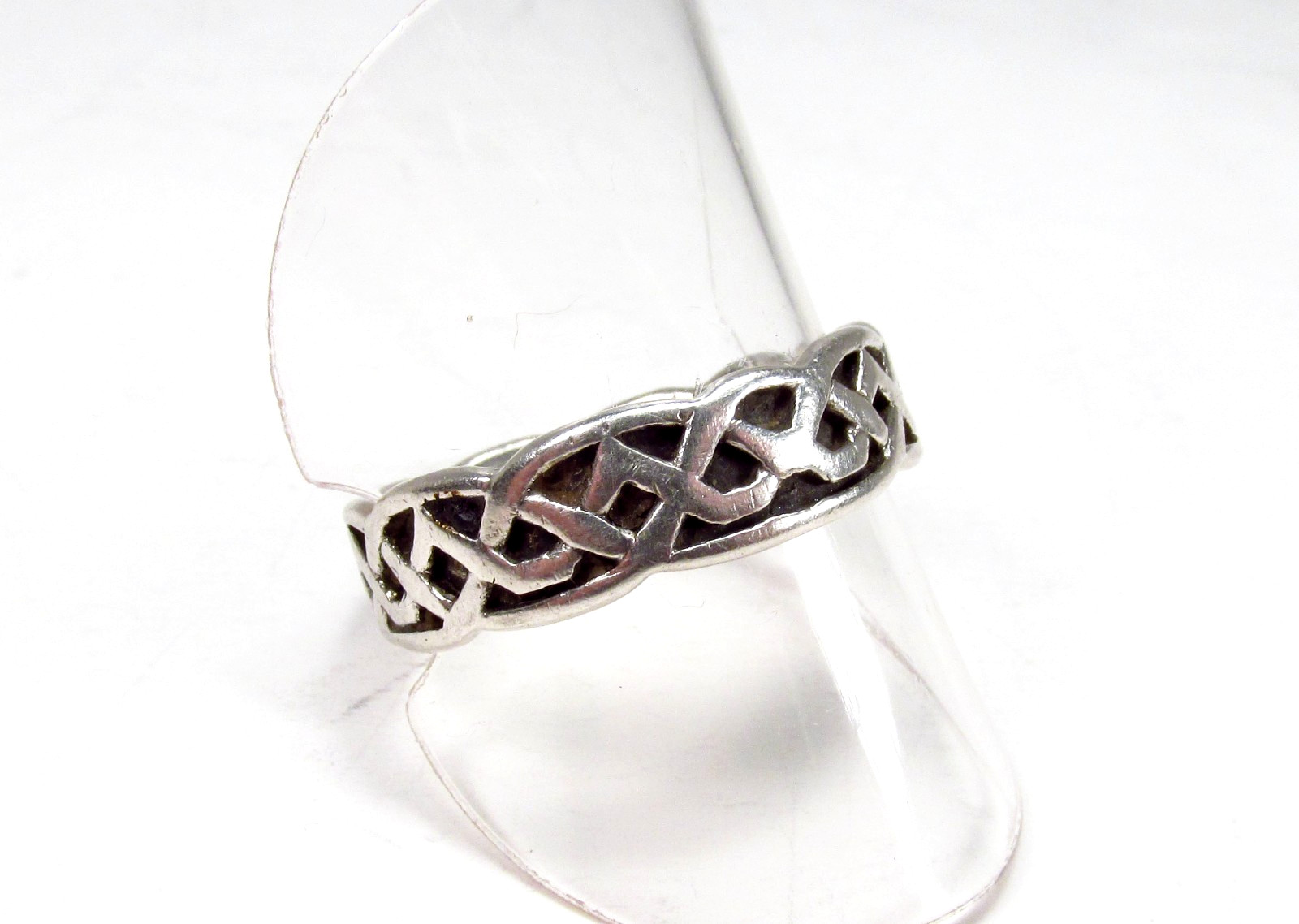 PreOwned Peter Stone PSCL Sterling Silver Celtic Knot Infinity Band Ring S 10.75