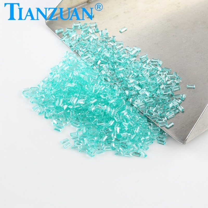 Small Size Rectangle Shape Synthetic YAG Paraiba Color Loose gemstones