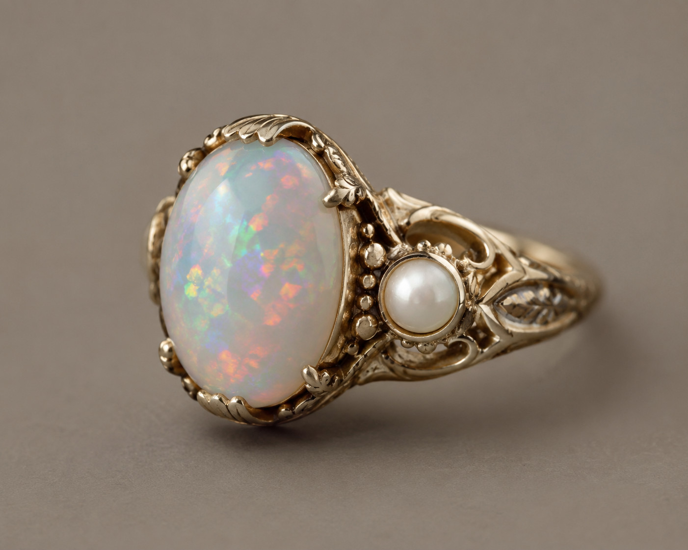Natural Opal Gemstone Ring 7x9mm Oval Opal Silver Ring Handmade Gift for Women