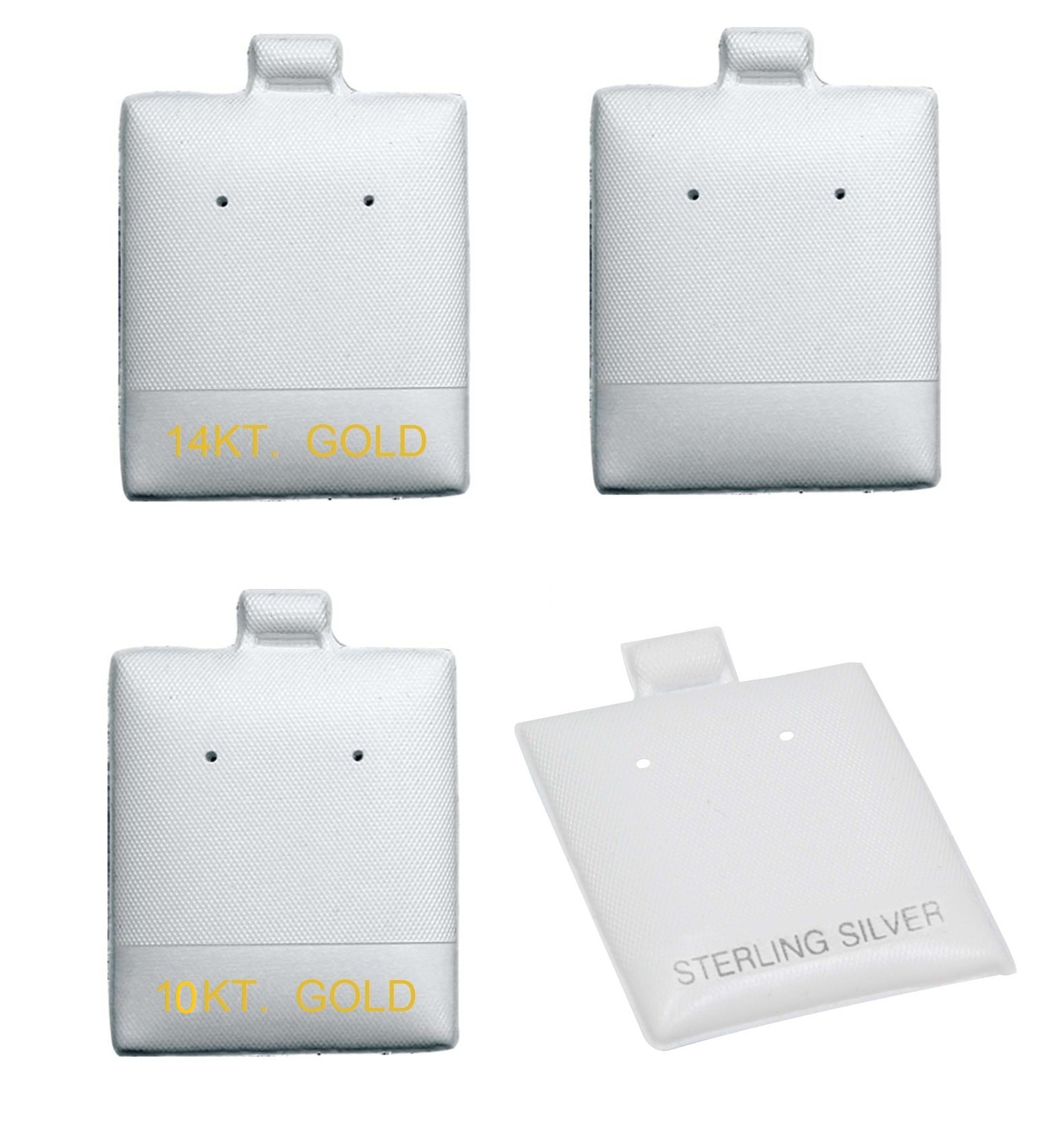 White Puff Pad Earring Card 100pc – 4 Styles Available
