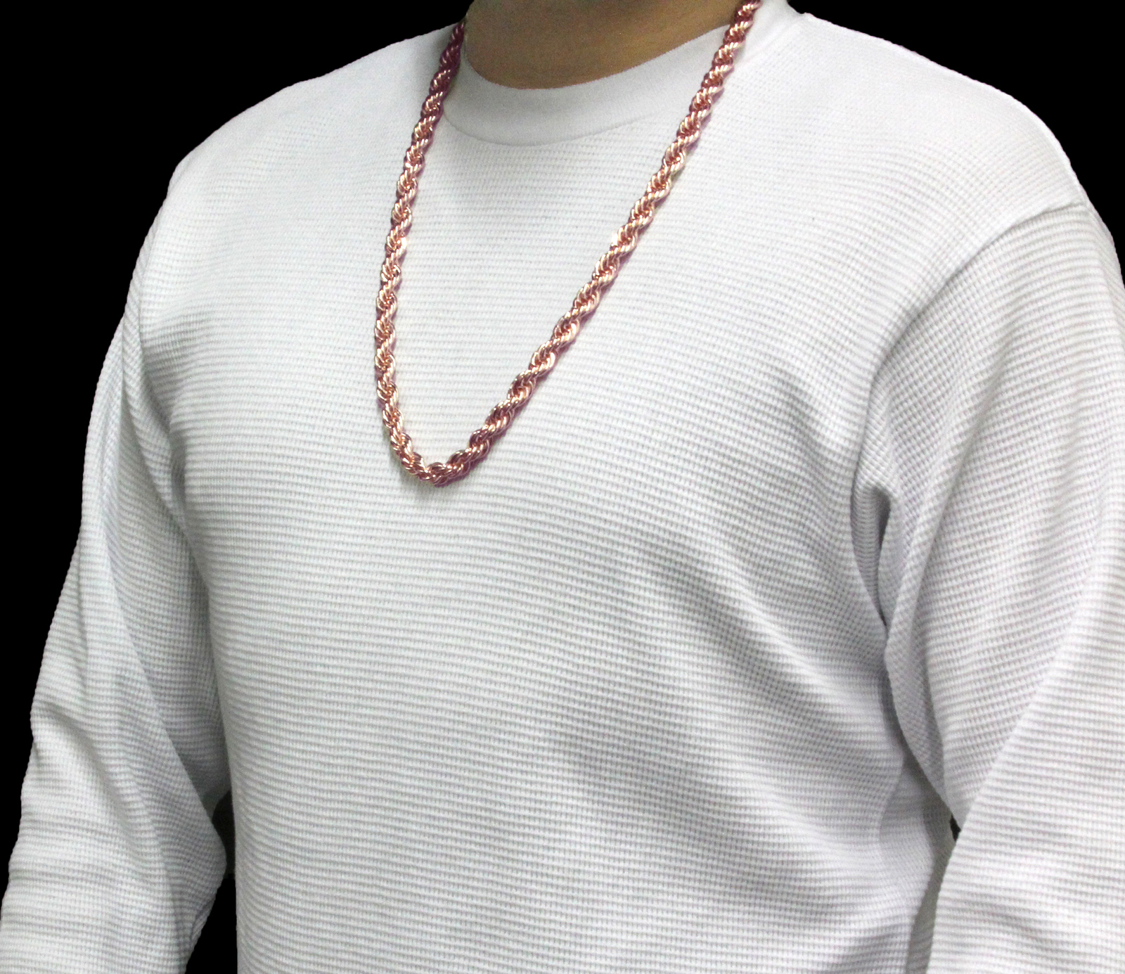 Mens Dookie Rose Gold Plated 10mm Rope Chain Necklace 30″ hip hop