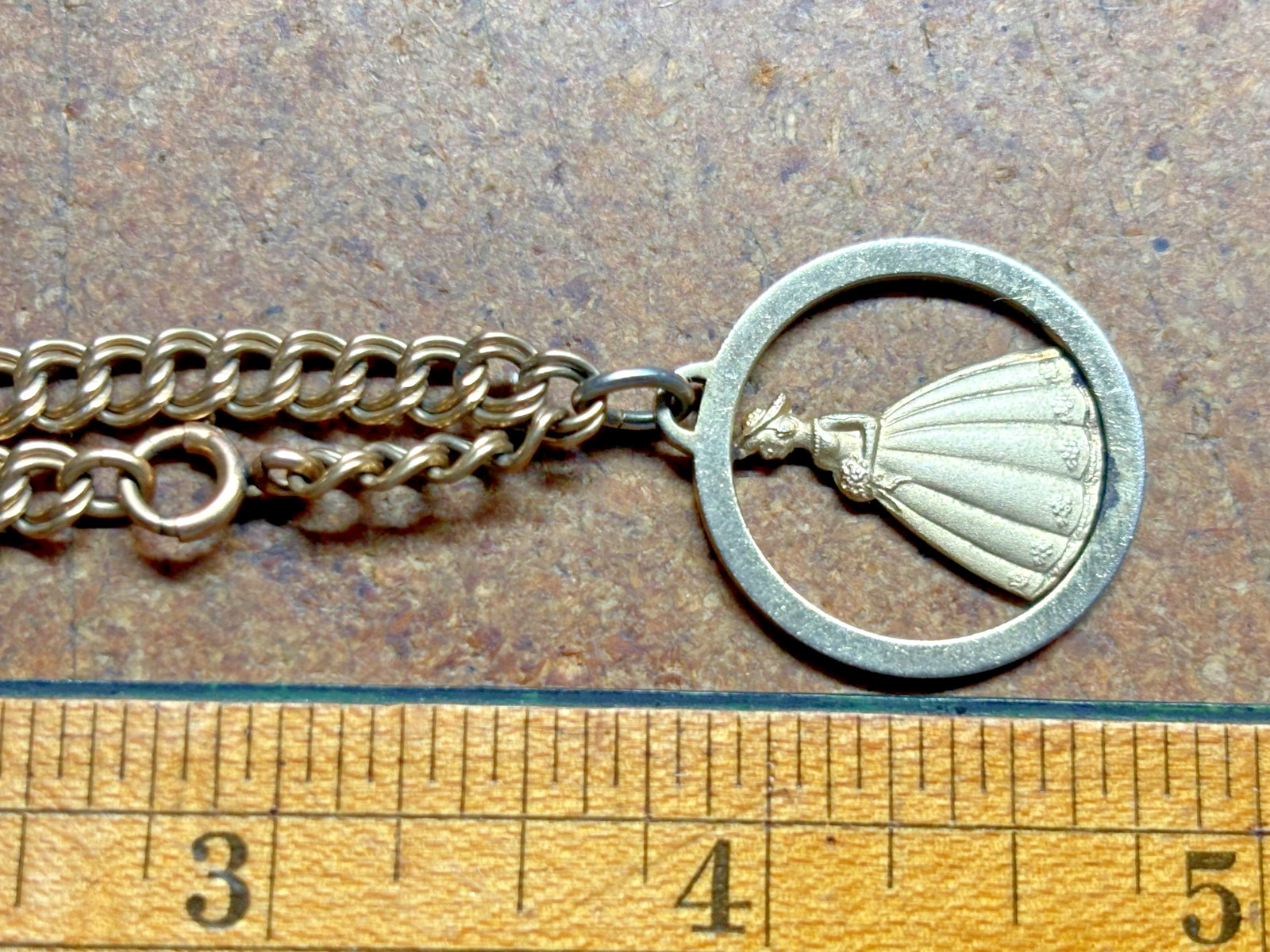 Vtg A & Z 8.26g 12k gold filled 8″ CHARM BRACELET Chain Link BRIDESMAID Wedding