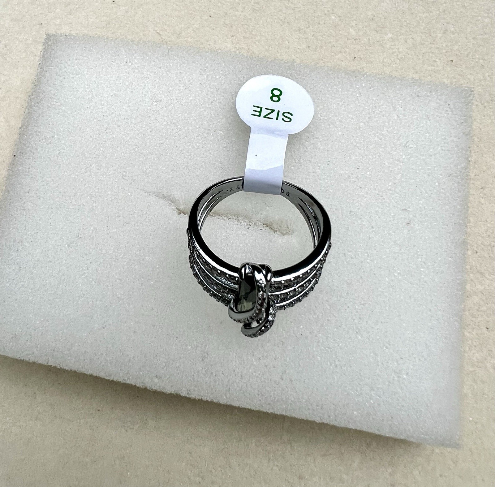 Bomb Party SZ 8 Ring “Lattice Luxe” Lab Created Tourmaline Green Spinel On Hema