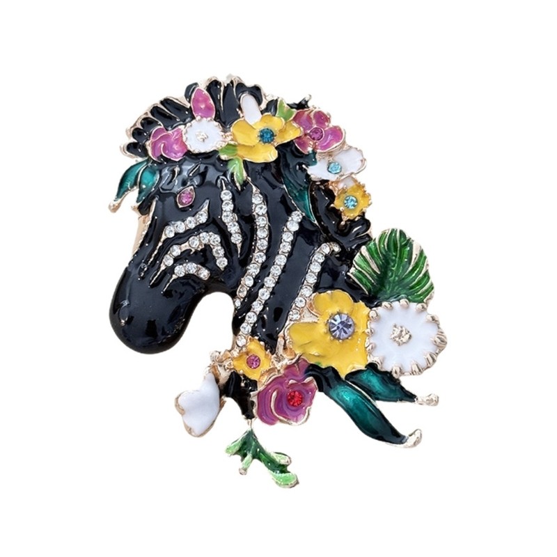 Strong Grip Zebras Pattern Pin Lightweight Recyclable Metal Accessory For
