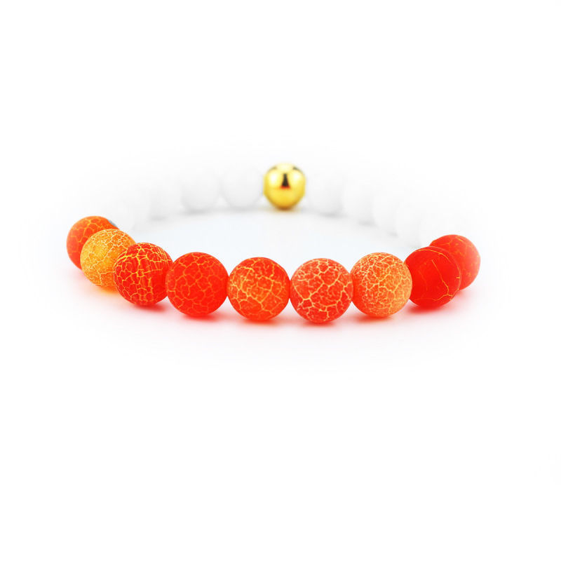 6 Color Unisex Handmade Natural 8mm Round Agate Gemstone Beads Stretch Bracelet