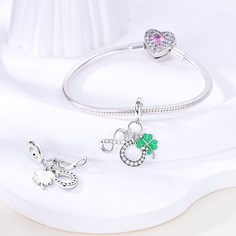 MULA European 925 Sterling Silver Forever Lucky Dangle Charm Fit Lady Bracelet