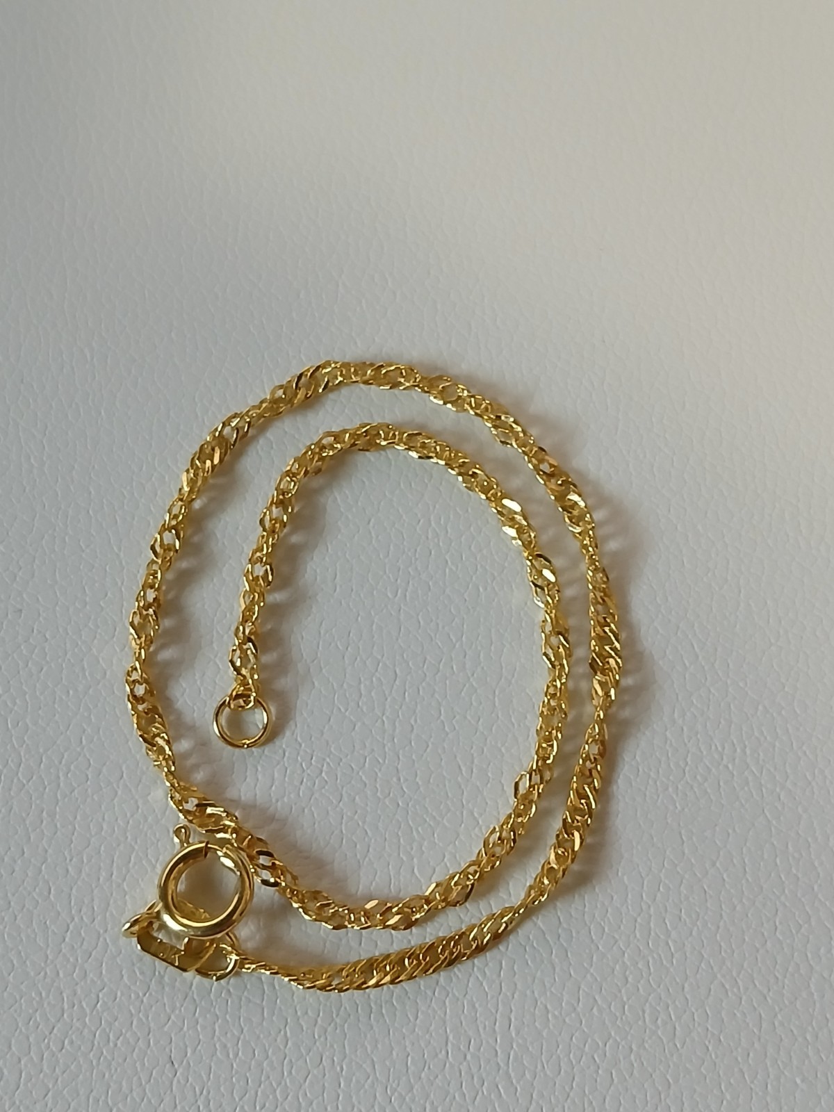 10k Twisted Singapore Link Yellow Gold Bracelet 6.5″ 1.5mm