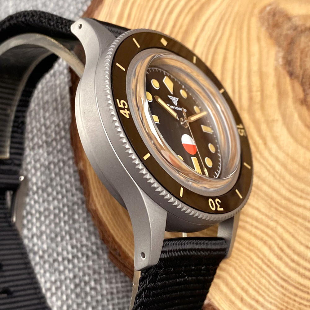 40mm Retro Tandorio Black Dial Miyota NH35A PT5000 Automatic Mens Wrist Watch