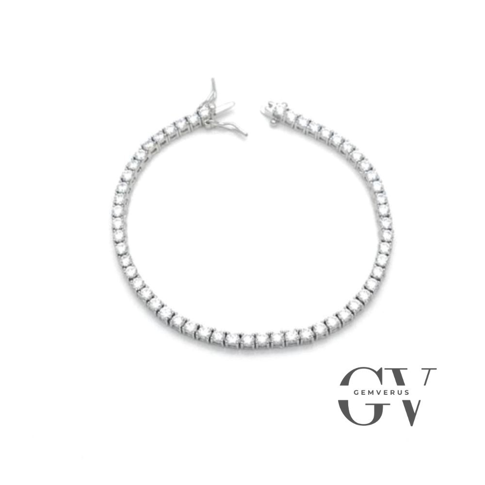 Tennis Wedding Bracelet 7′ Inch Long 7.00 Carat Round Cut Solid 14K White Gold