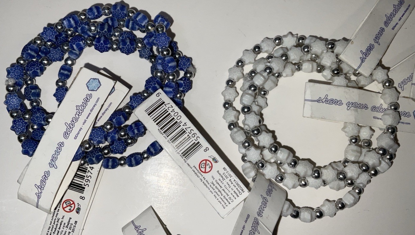NWT Lot 28 Disney Frozen Olaf Snowflakes TRRTLZ Friendship Bracelets Blue White