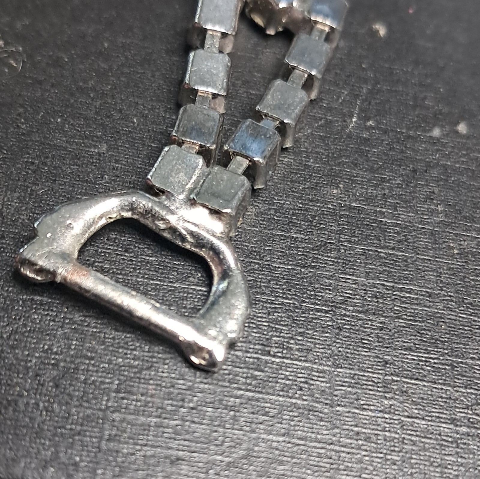 Vtg 1950’s Juliana Style Blue Rhinestone Bracelet Large Center Stone PAT PEND
