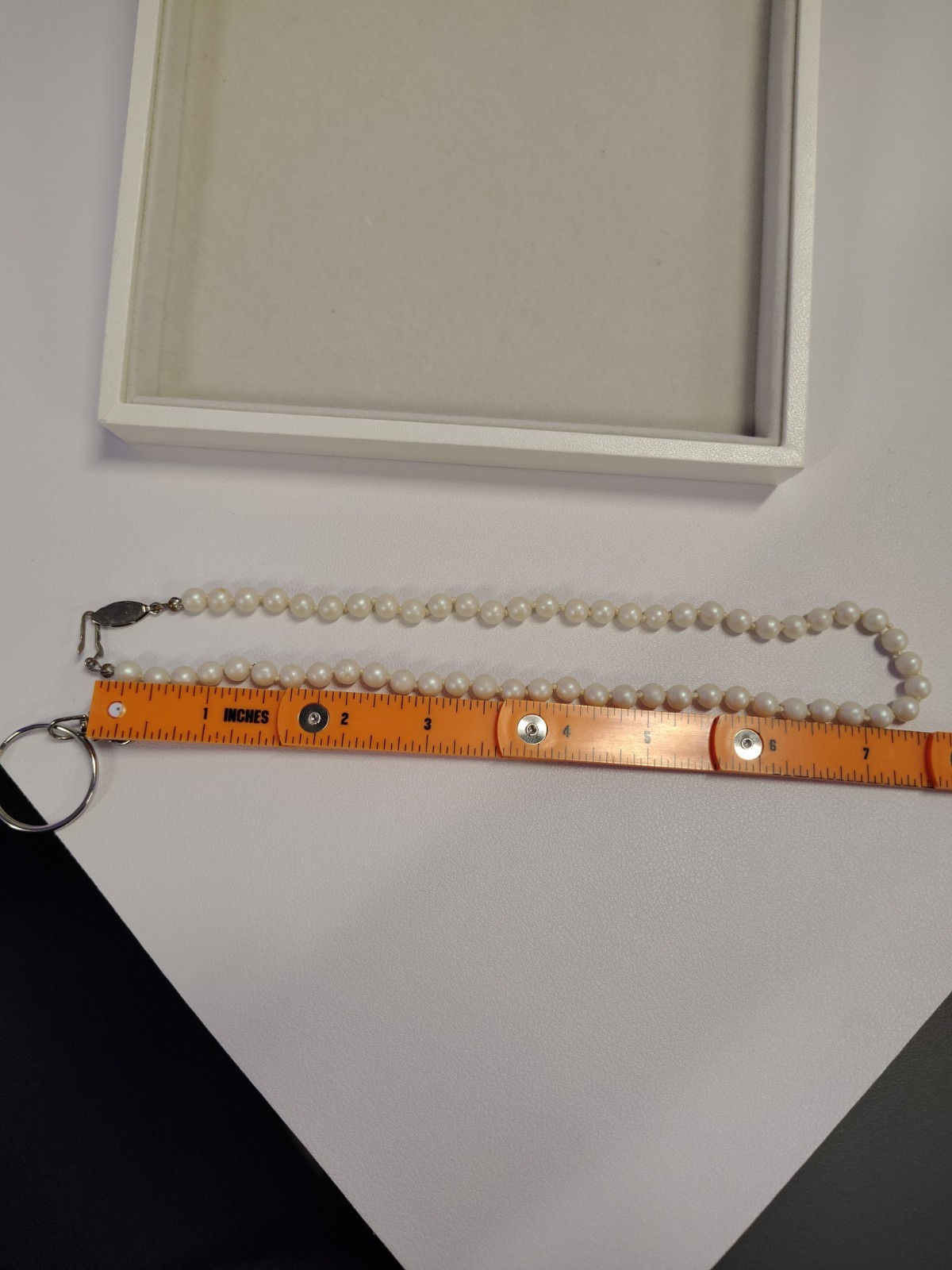 Mid 20th Century 15-inch-Hand Knotted Faux Pearl Necklace Choker