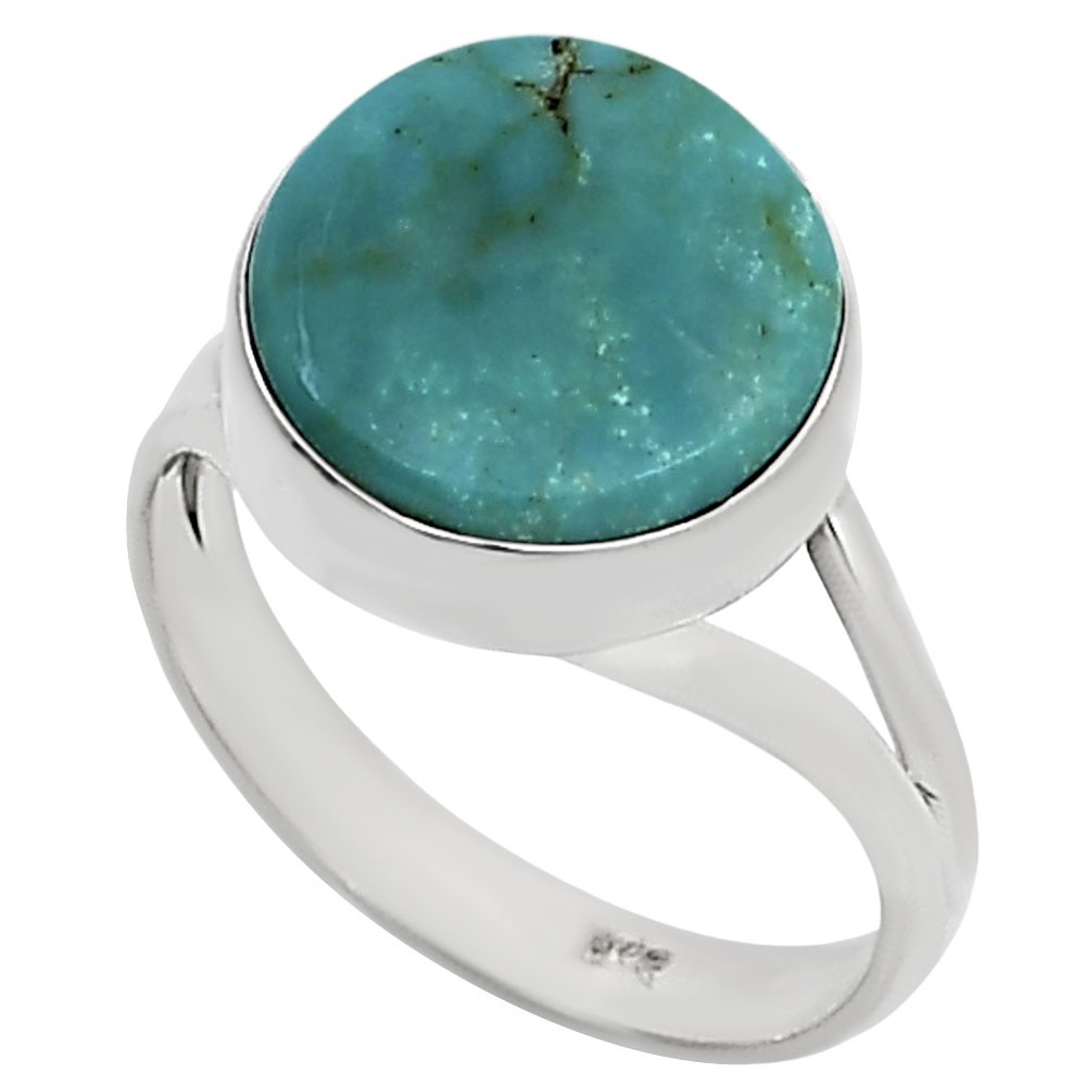 Natural Turquoise Nevada Aztec Mt 925 Sterling Silver Ring s.8 Jewelry R-1002