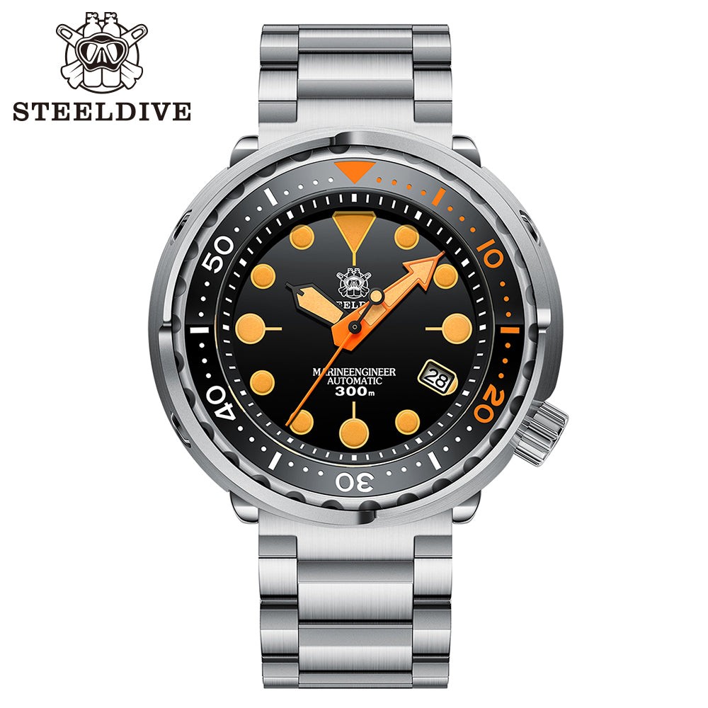 STEELDIVE SD1975V Mens 47.5mm 300M Automatic Dive Watch NH35 Sapphire Steel