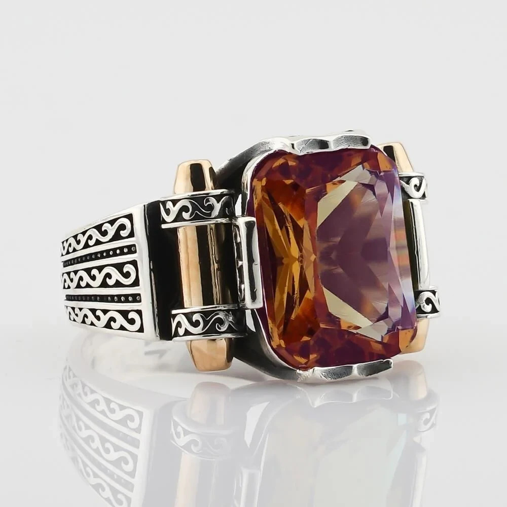 Zultanite Color Changing Gemstone Turkish Handmade Sterling Silver Men’s Ring