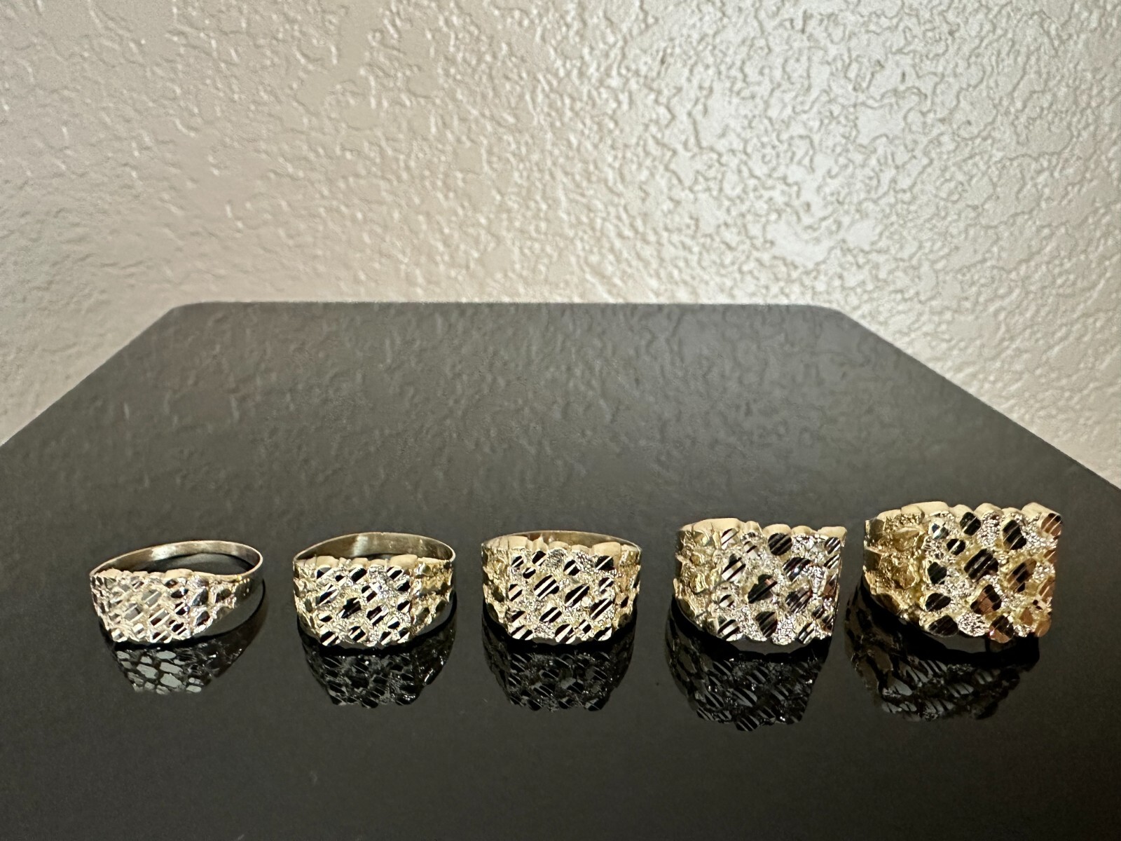 10K Yellow Gold Nugget Pinky Ring Mens Womens Small Medium Large XLarge XXL
