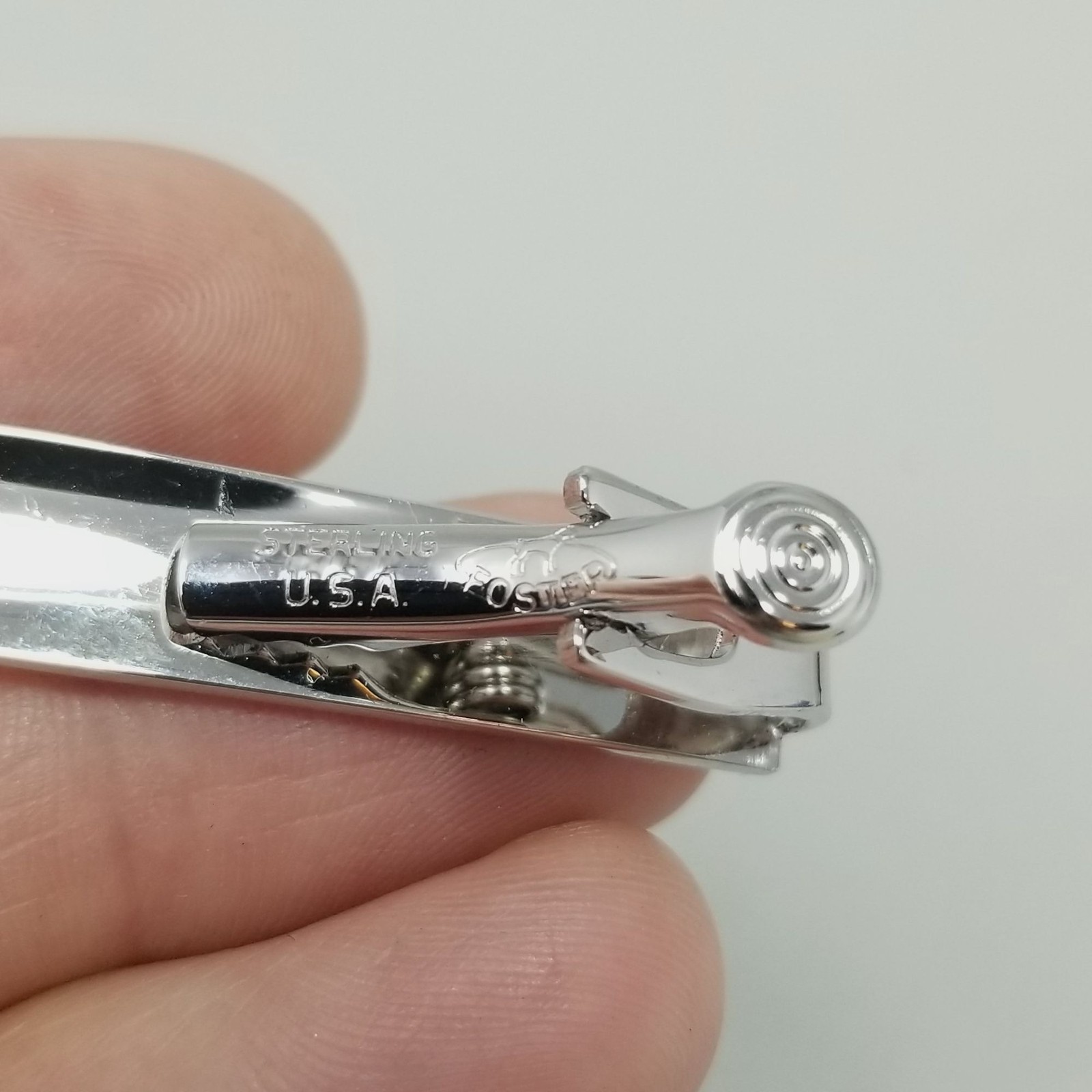 Vintage Sterling Silver Tie Bar Clip Foster Small 1 Inch Minimal Polished