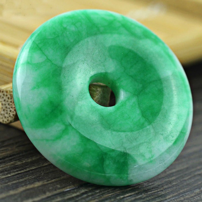 AGrade Myanmar Jadeite Safety Buckle Pendant Unisex Full Green Ice Jade Necklace