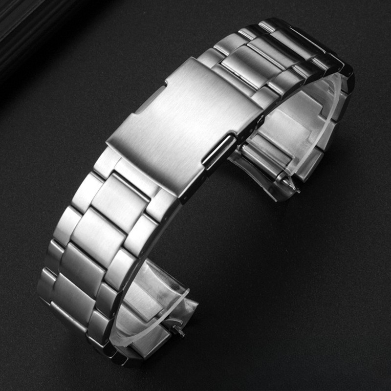 For Longiness Spirit L3.812 Solid Curved Stainless Steel Watch Band Strap 22mm