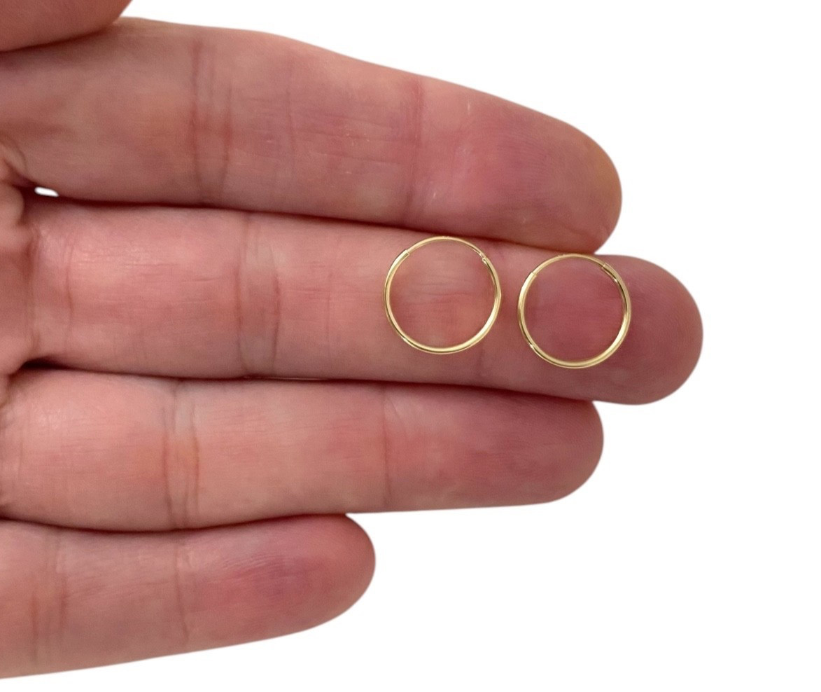 14K Gold Plated Yellow Ball Stud Earrings / Bano de Oro Aretes – ER5424