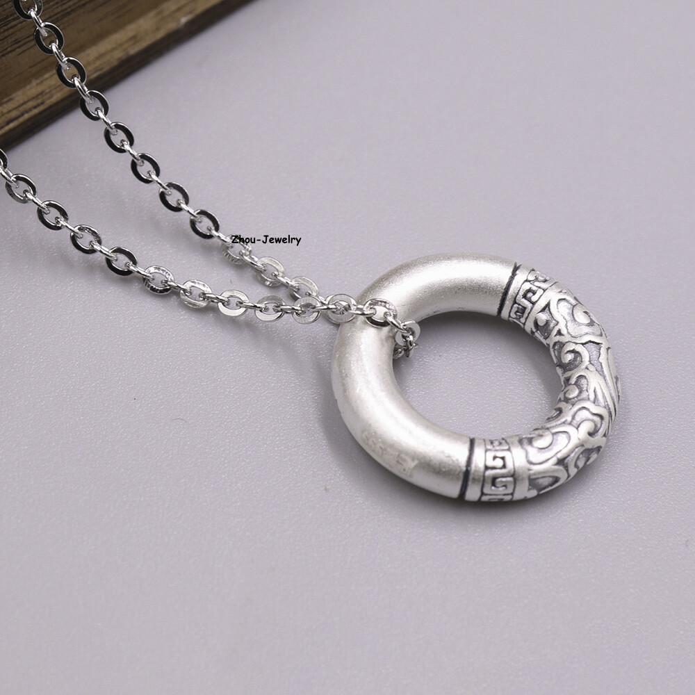 Pure S999 Sterling Silver Pendant Men Women Dragon Figure Pendant 18*4mm