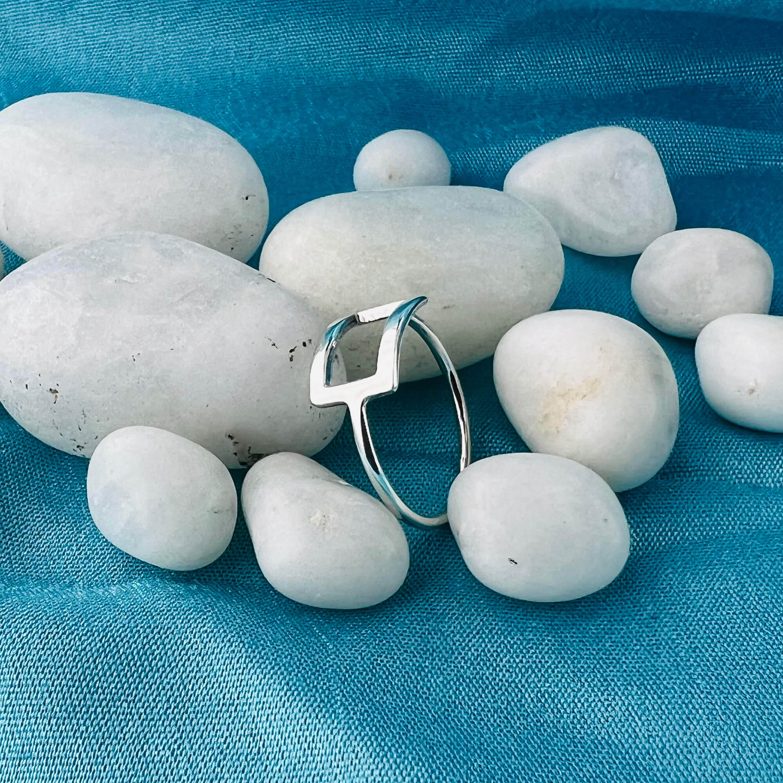 Open Rectangle Shape 925 Sterling Silver Ring