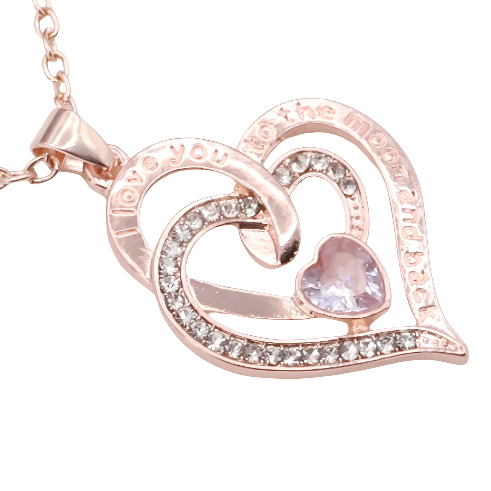 18K Gold Plated Zinc Alloy with Channel-Set Crystal Rhinestones Heart Stone B307