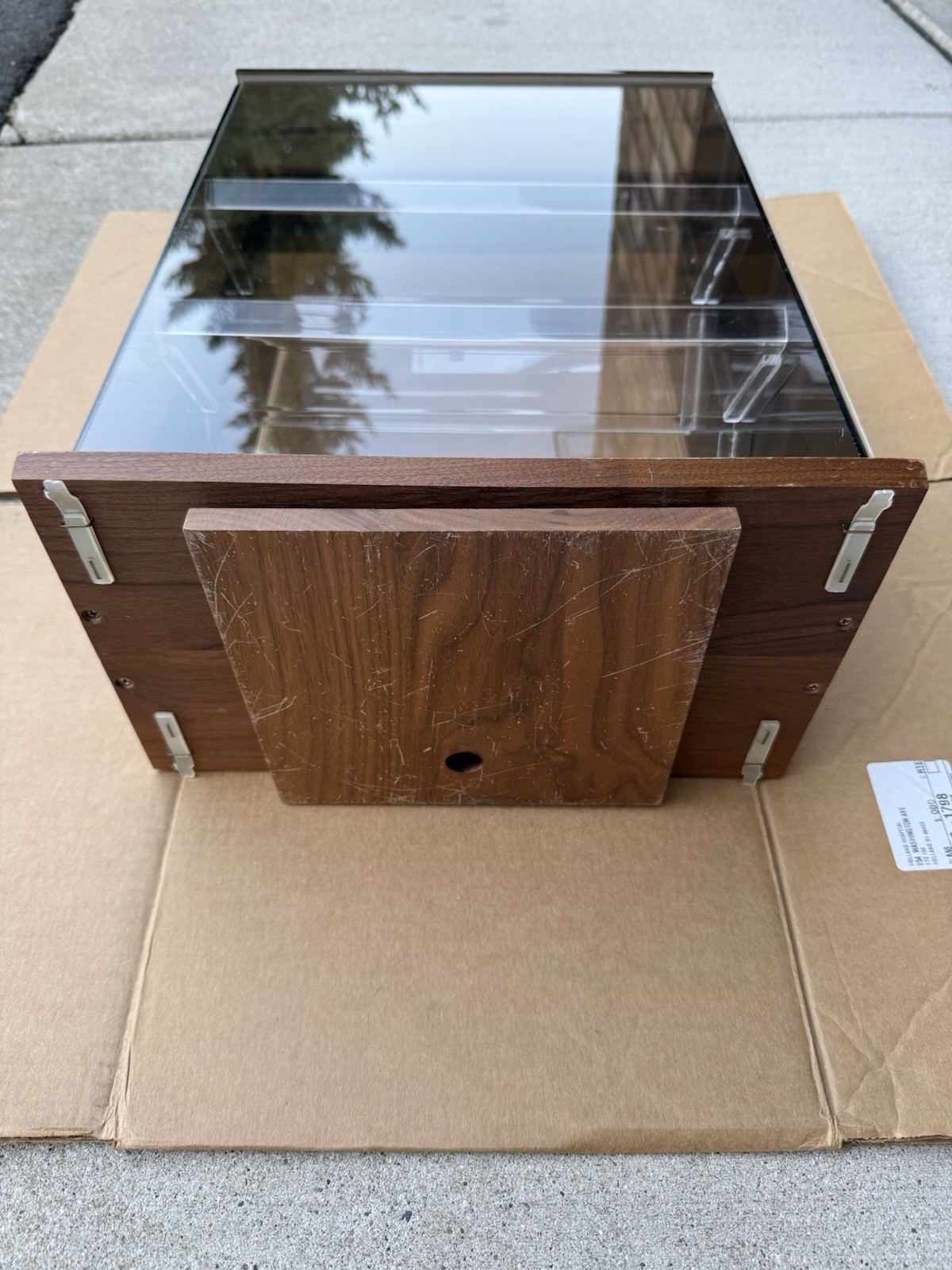 Vtg Krementz Countertop Jewelry Display Case Spinning Wood & Acrylic~GREAT