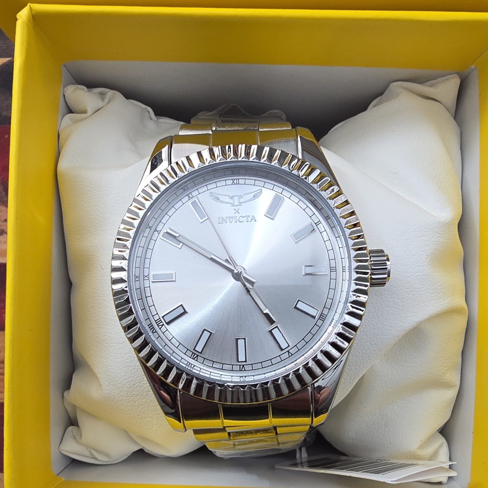 Invicta Lot of 4 Quartz Analog Steel Bracelet White/Blue/Turquoise Dials w/ Box