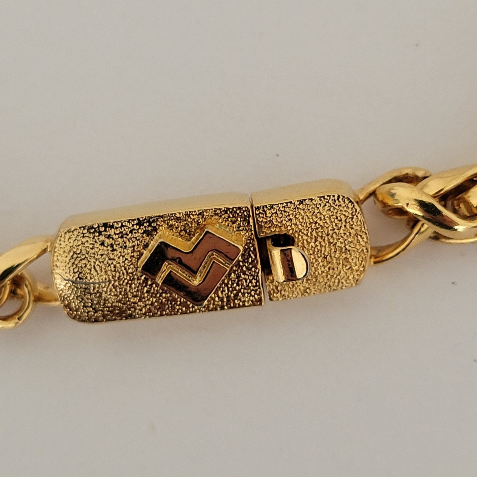 Vintage Mario Valentino Gold Plated Chain Necklace 15 Inch Thick Chocker