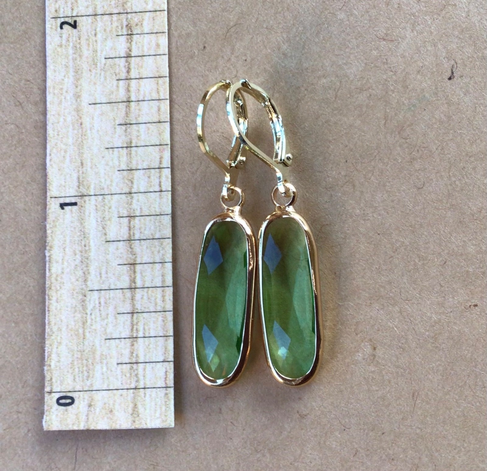Green Peridot Quartz gold filled Sundance charm drop earrings Artisan Jewelry