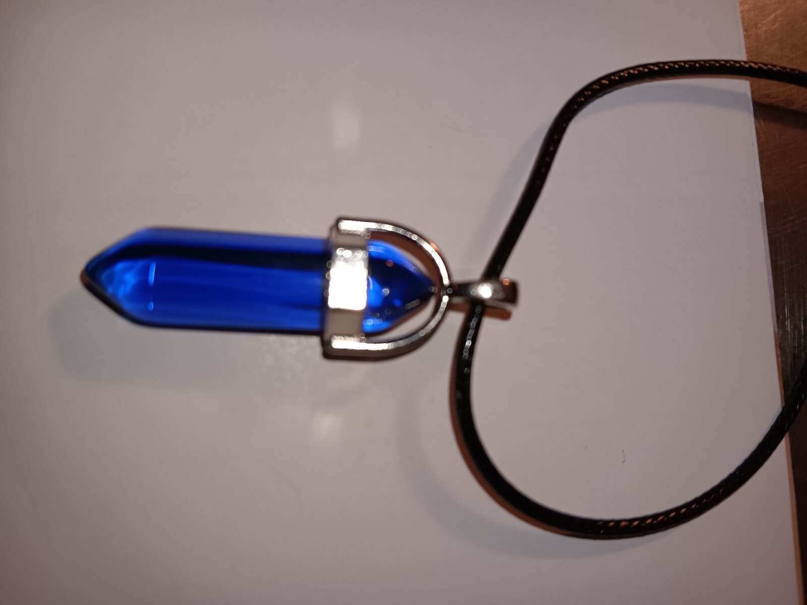 Blue Agate Point Pendent Crystal Gemstone Natural Stone Chakra healing