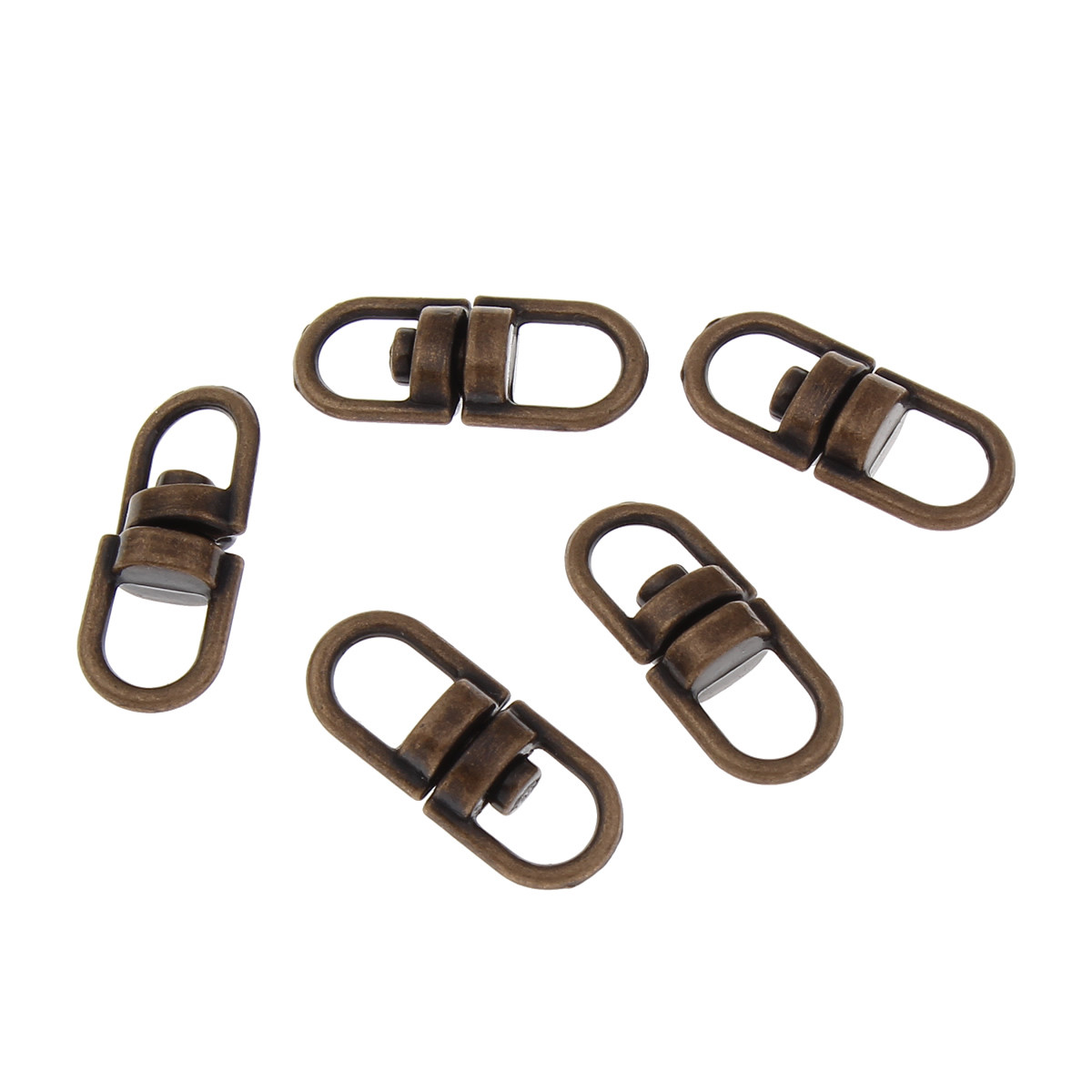 Double Eye Center SWIVEL CONNECTORS for Chain,Key Split Rings 16mm x 7mm 5 Color