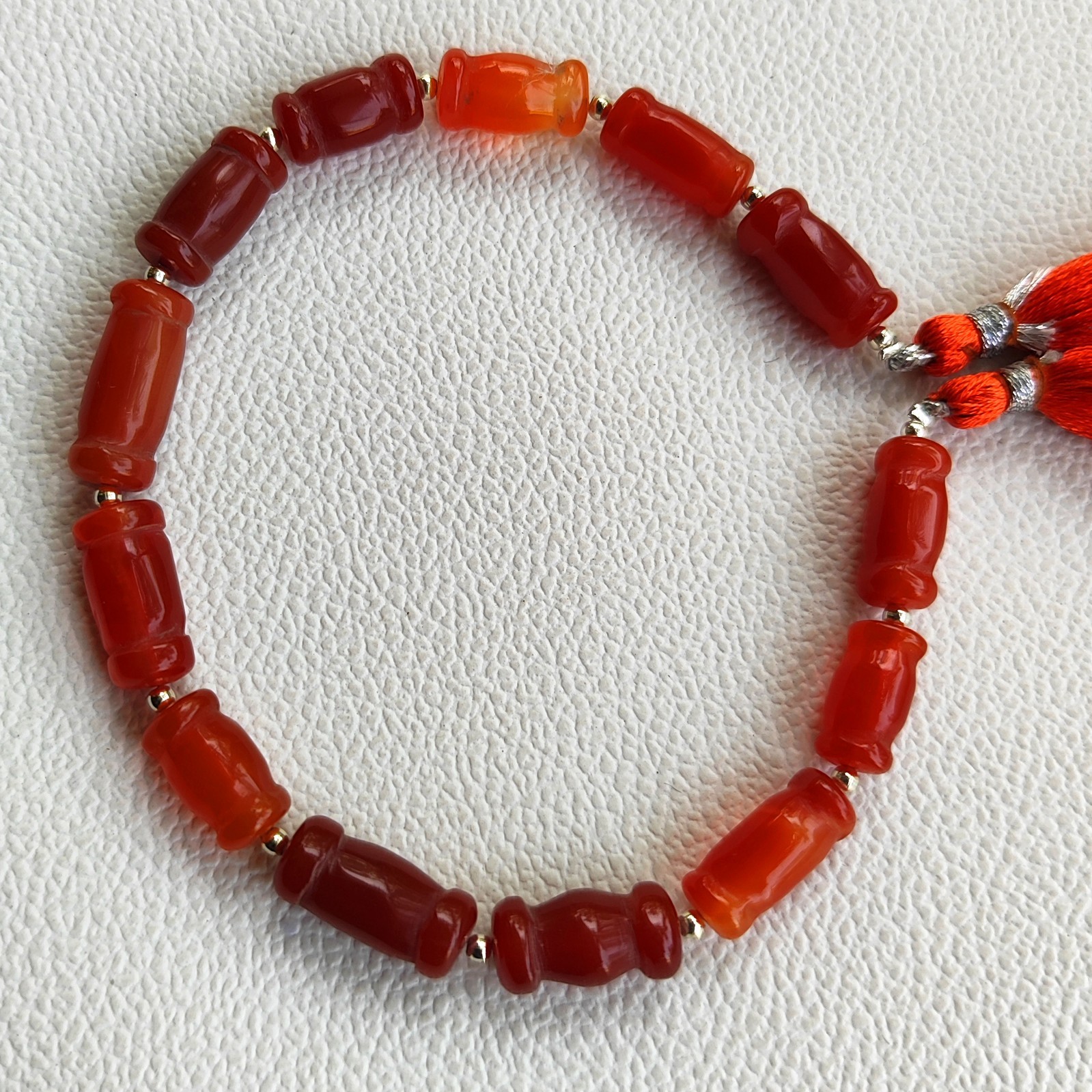 Natural Carnelian Carved Nugget Beads 14-16mm 9″ Strand Orange Gemstone Beads