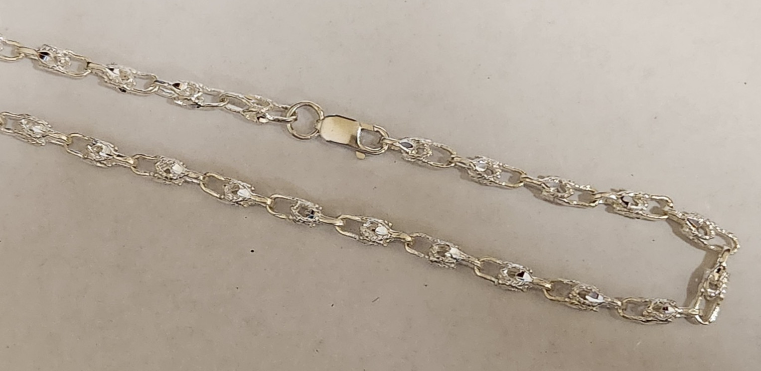 Women’s Lady’s 925 Silver Turkish Link Rope Chain Necklace 20in Long 4mm Wide