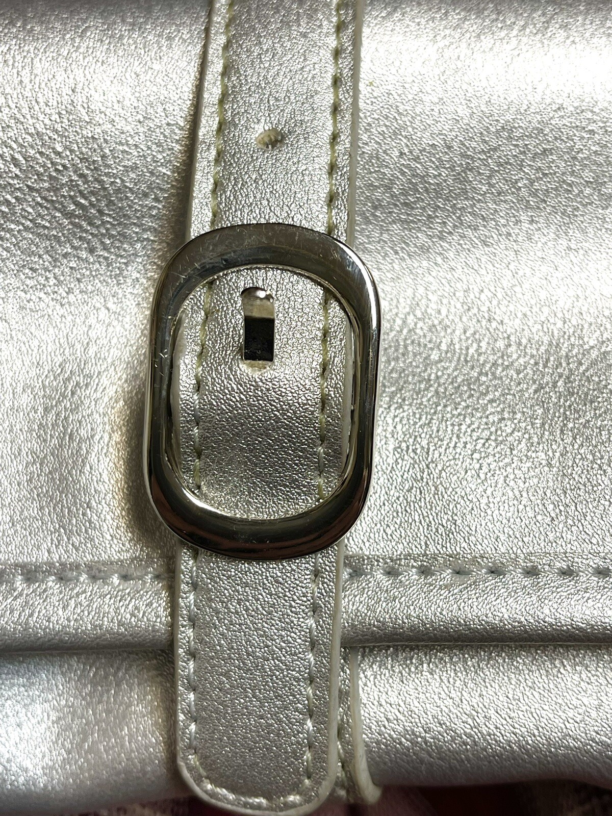 Vegan Leather Jewelry Roll Travel Organizer Silver 11×15” By Evergreen NEW