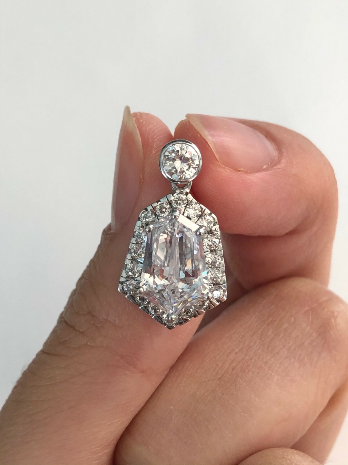 Chic Round & Tapered Baguette Clear CZ Bell-like Shape Style 925 Silver Earrings