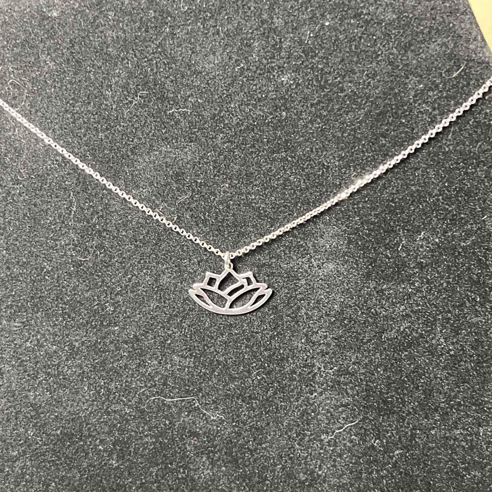 Sterling Silver Dyadema Italy 2 cm Lotus Flower Necklace Adj 16-18 In