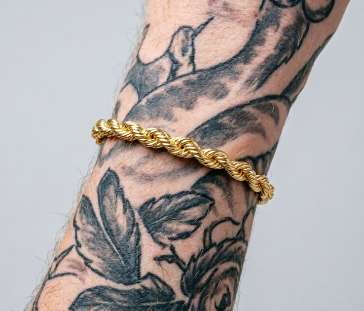 10K Yellow Gold 10mm Diamond Cut Rope Chain Bracelet Men Women 7.5″ 8″ 8.5″ 9″