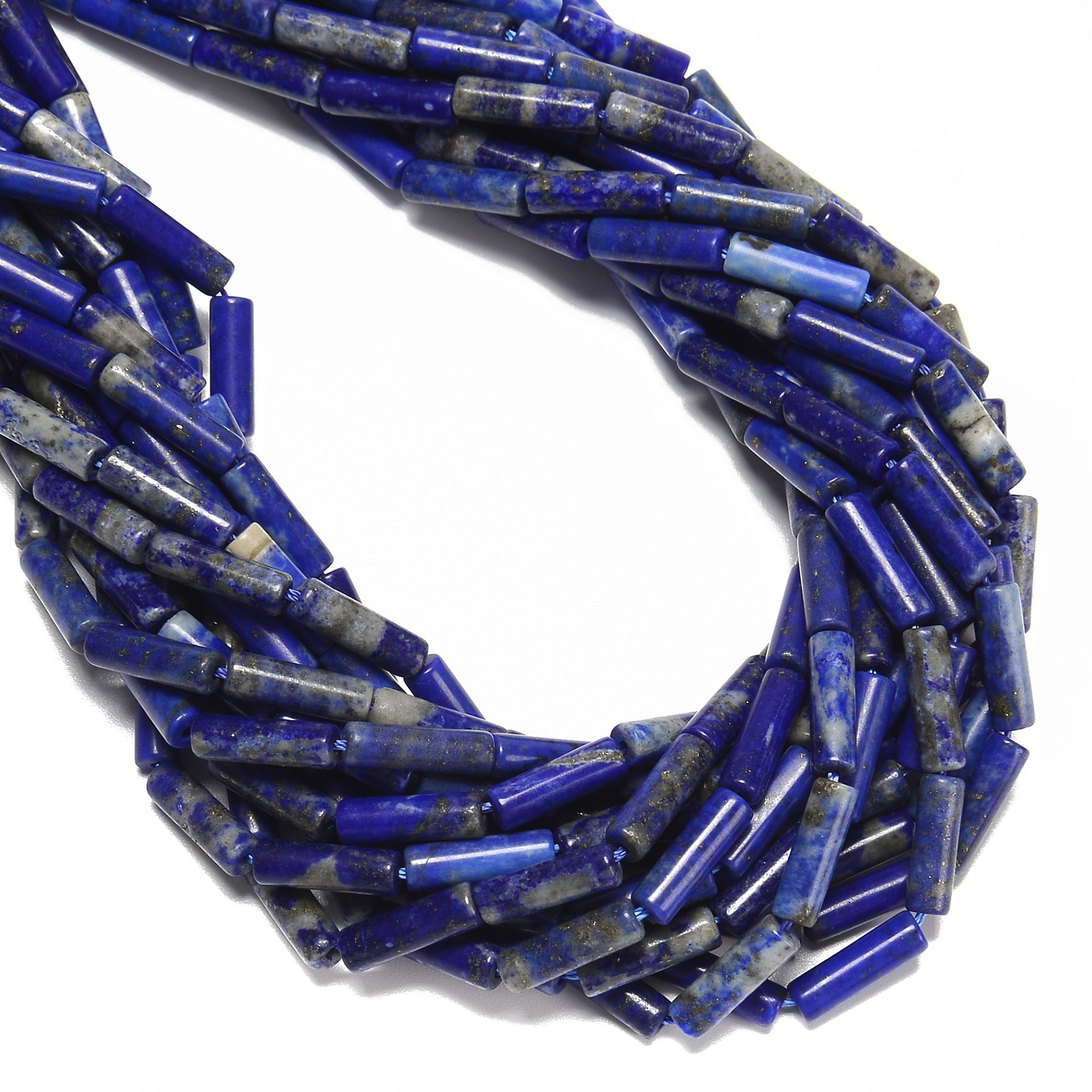 Natural Lapis Smooth Cylinder Tube Beads Size 4x13mm 15.5” Strand