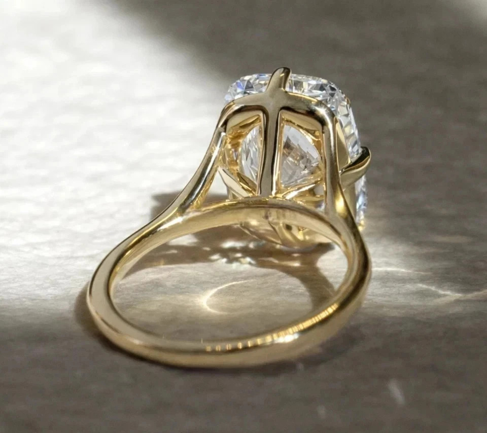 1.50 Ct Cushion Cut Natural Diamond Solitaire Wedding Ring 14K Yellow Gold 6.5 7