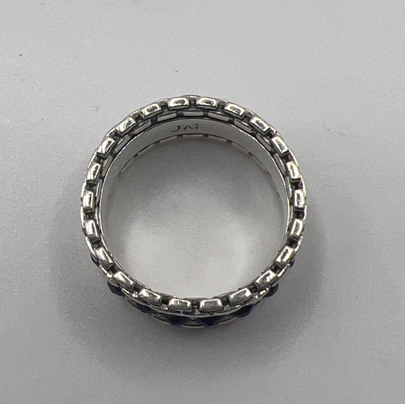 JAI John Hardy Sterling Lapis Wide Eternity Band Ring Size 11