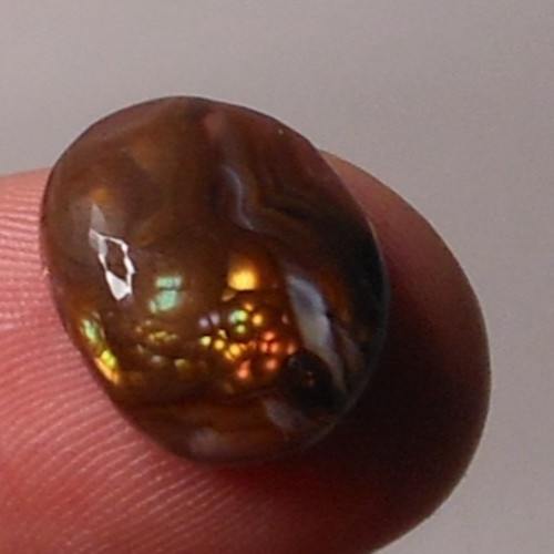 11.50ct Mexican Fire Agate 16mm x 13.5mm x 6.6mm (very bright)