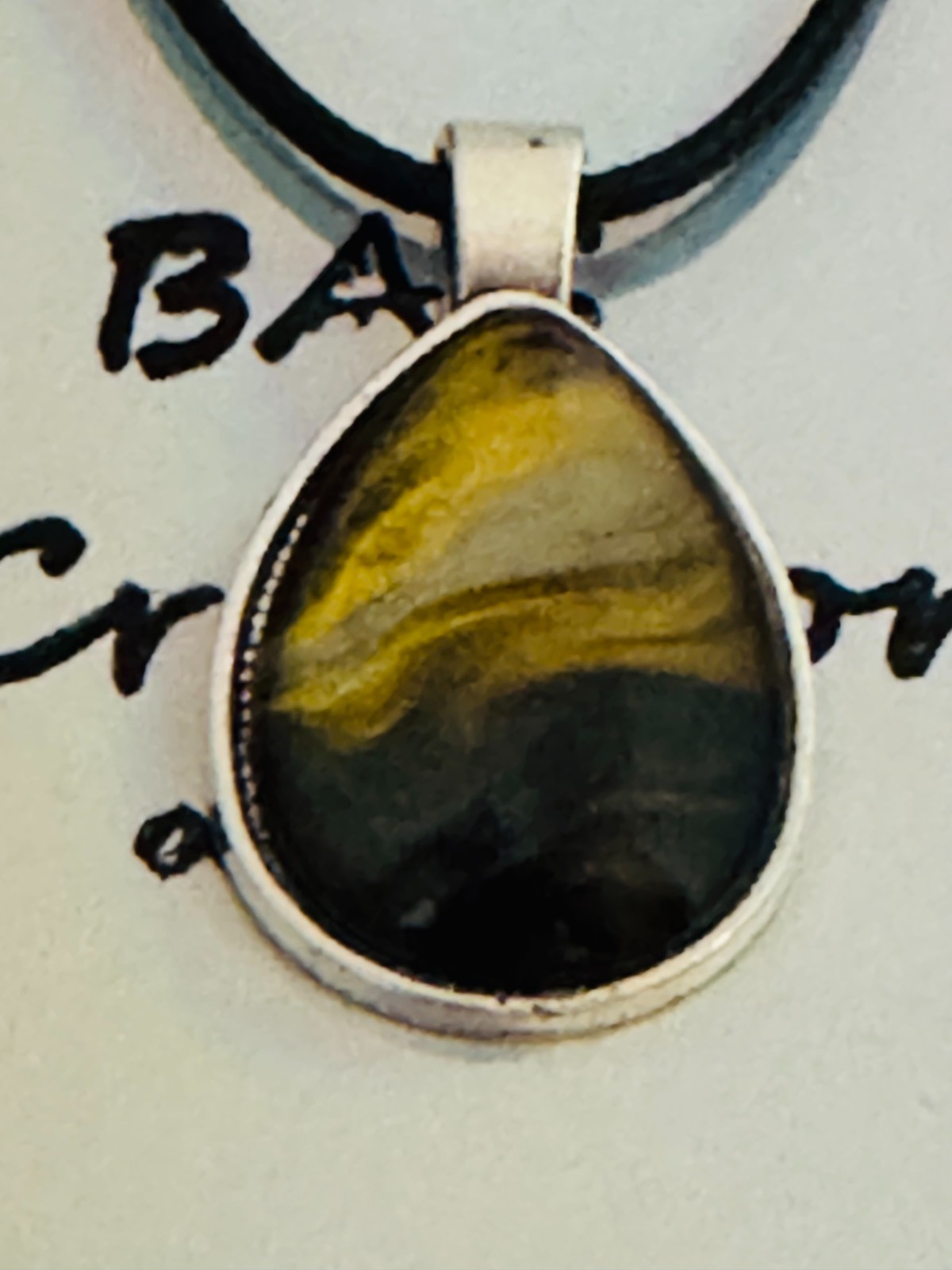 Teardrop Cabochon Necklace One of a kind Hand-Painted by local Ozark Artist.. Me
