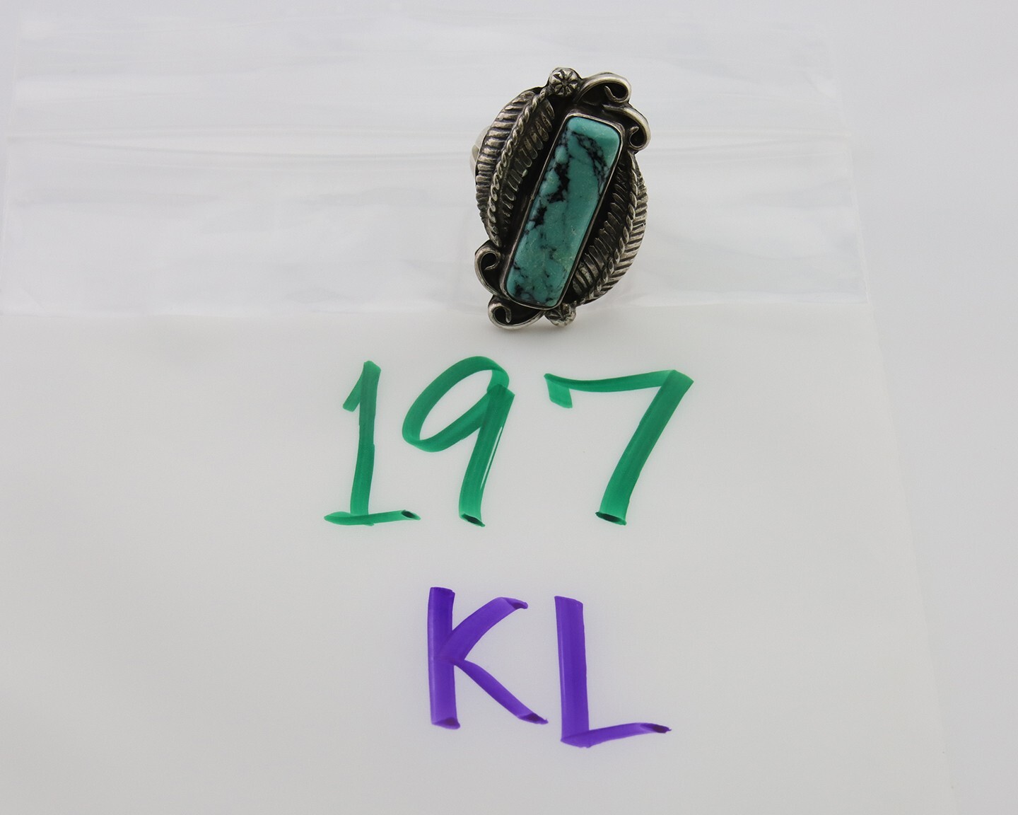 Navajo Handmade Ring 925 Silver Natural Turquoise Native Artist C.80’s