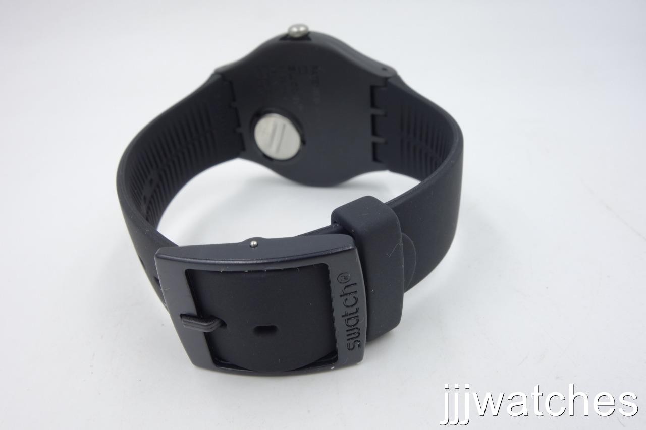 New Swatch Swiss Originals FLOCON Navy Blue Fabric Strap Watch 34mm GE262 $80